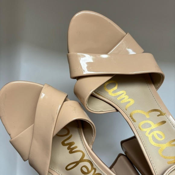 Sam Edelman Yancy Patent Leather high Heels Block Heel Sz 10 - Picture 5 of 8